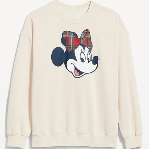 OLD NAVY Women's x Disney SoComfy Oversized Graphic Sweatshirt Size M In Beige - Picture 2 of 7